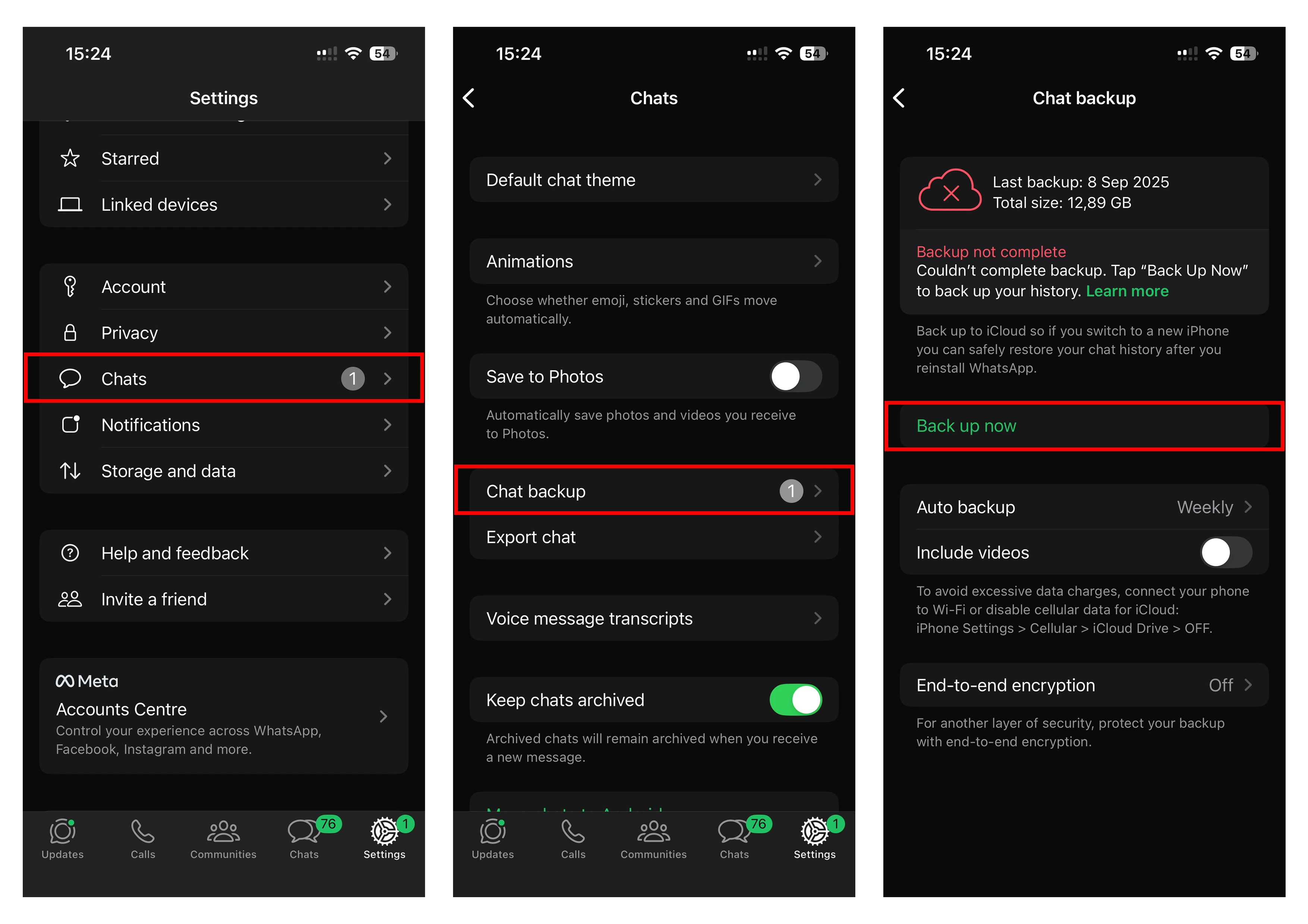 Sichern Sie Ihren Chat-Verlauf